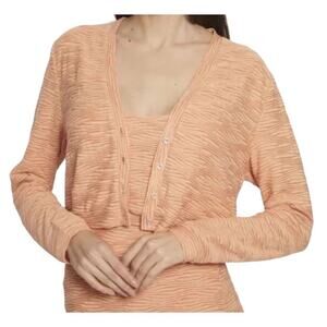 Walter Baker Melinda V-Neck Button Up Top Cropped‎ Cardigan Size Large New